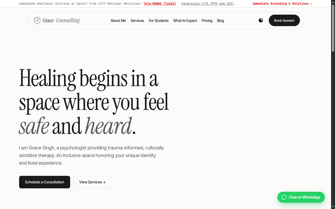 Grace Counselling Desktop Viewport